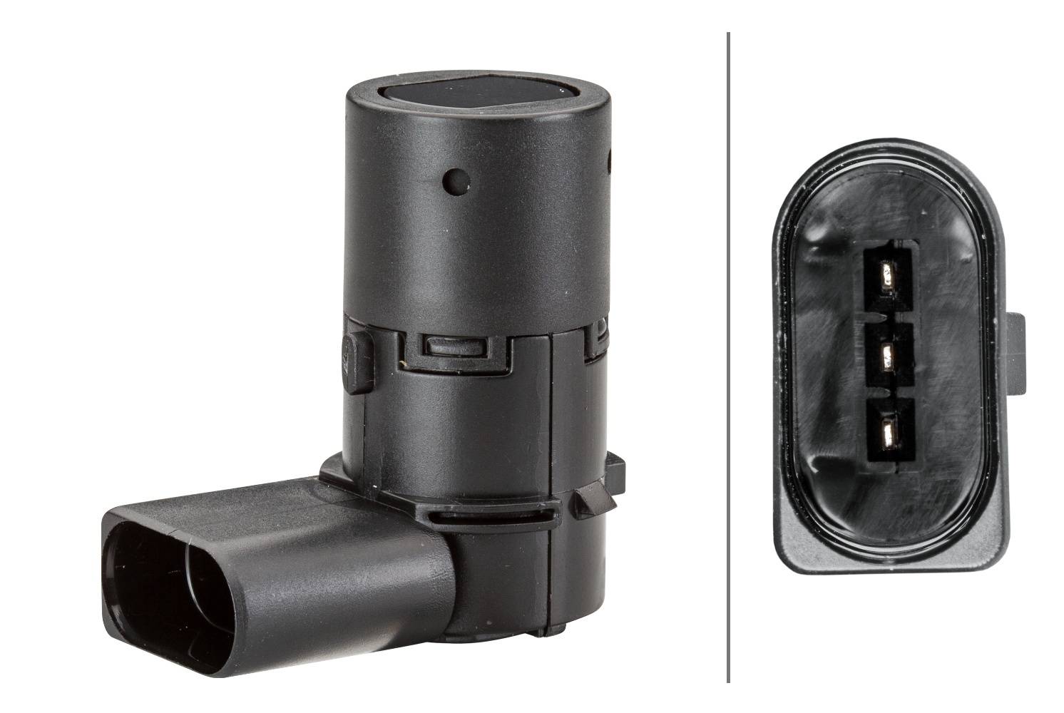 HELLA 6PX 358 141-031 Sensor, Einparkhilfe - gewinkelt - 3-polig - gesteckt - lackierbar-1