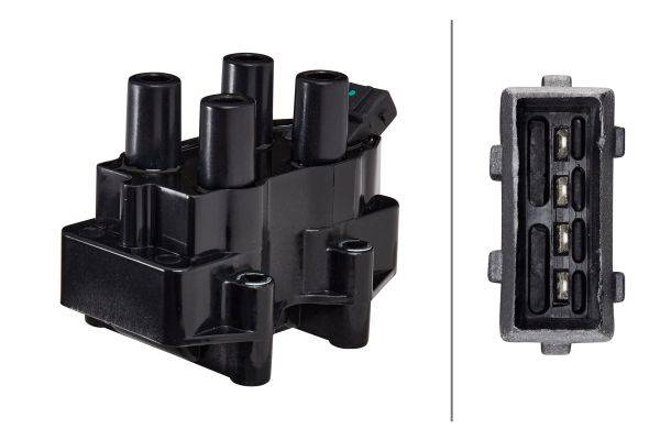HELLA 5DA 358 000-291 Zündspule - 12V - 4-polig - Blockzündspule - geschraubt-1