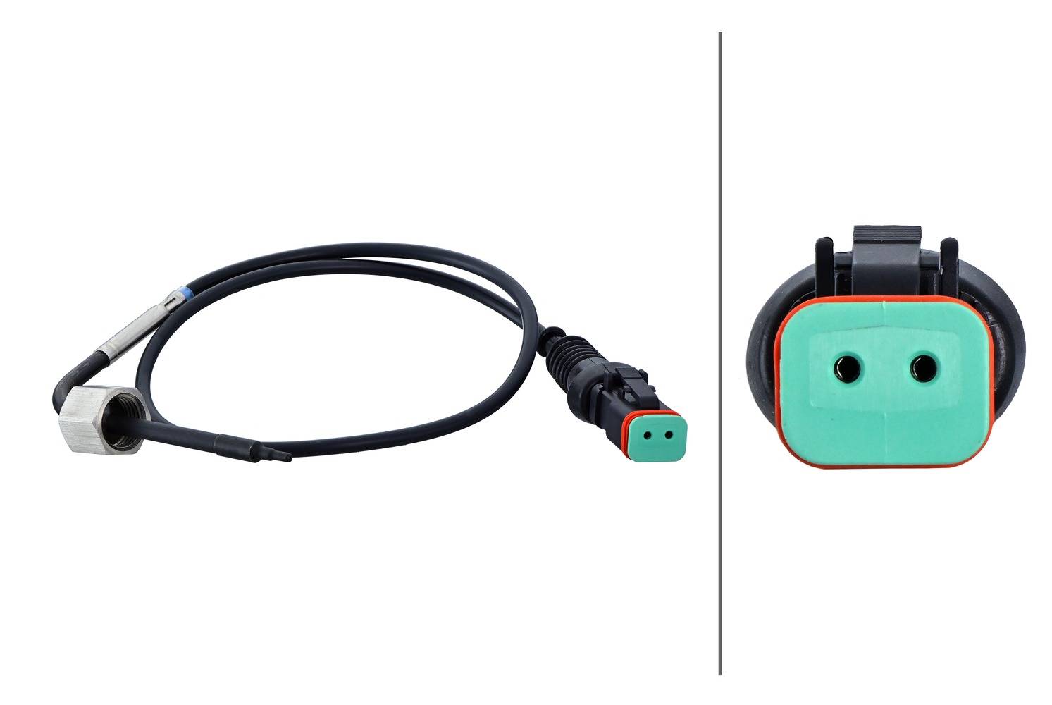 Sensor Abgastemperatur 2-polig 475 mm Kabel HELLA für u.a. SCANIA P I-1