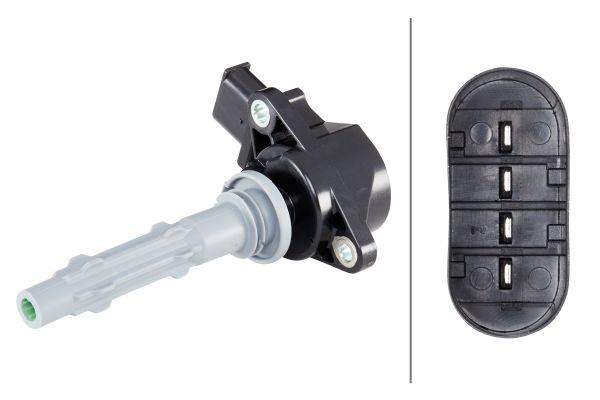HELLA 5DA 358 000-671 Zündspule - 12V - 4-polig - Kerzenschachtzündspule - geschraubt-1