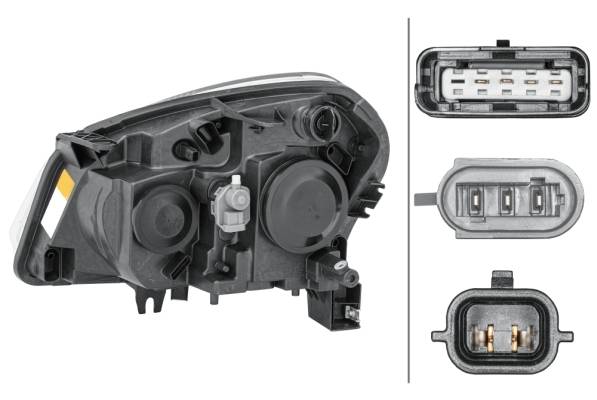 HELLA 1EF 238 042-021 Halogen-Hauptscheinwerfer - rechts - für u.a. Nissan Qashqai (+2) I (J10,Nj10,-1