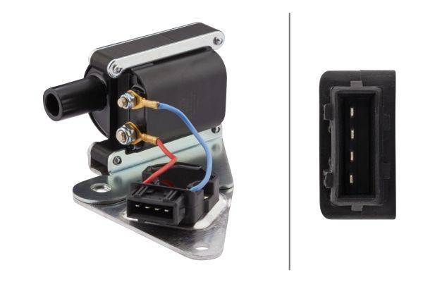 HELLA 5DA 358 000-101 Zündspule - 12V - 4-polig - Verteilerzündspule - geschraubt-1