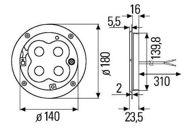 HELLA 2JB 344 227-001 Innenraumleuchte - CargoLED - 24/12V - LED - Einbau-3