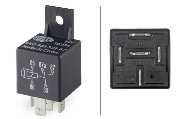 HELLA 4RD 933 332-671 Relais, Arbeitsstrom - 24V - 5-polig - Schaltbild: W2 - Stecker: B1 - Öffner/S-2