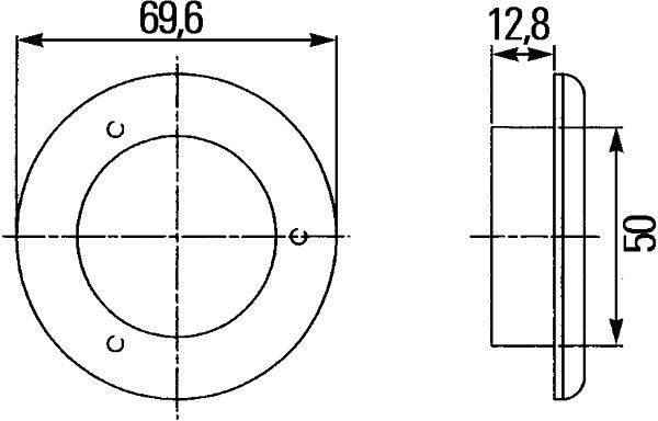 HELLA 2XT 980 501-042 Einstiegleuchte - LED - 24V - rund - Einbau - Lichtscheibenfarbe: weiß - LED-L