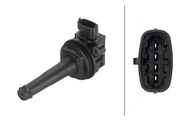 HELLA 5DA 358 000-071 Zündspule - 12V - 4-polig - Kerzenschachtzündspule - geschraubt-1