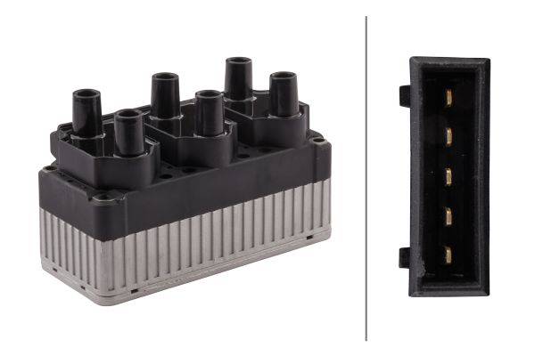 HELLA 5DA 358 057-091 Zündspule - 12V - 5-polig - geschraubt-1