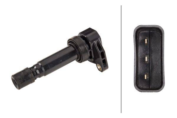 HELLA 5DA 358 057-331 Zündspule - 12V - 3-polig - Kerzenschachtzündspule - geschraubt-1