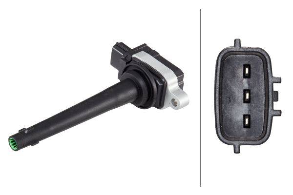 HELLA 5DA 358 000-651 Zündspule - 12V - 3-polig - Kerzenschachtzündspule - geschraubt-1