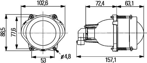 HELLA 1BL 998 570-001 DE/Halogen-Hauptscheinwerfer - Modul 60 - 12V - rund - Einbau - links/rechts-4