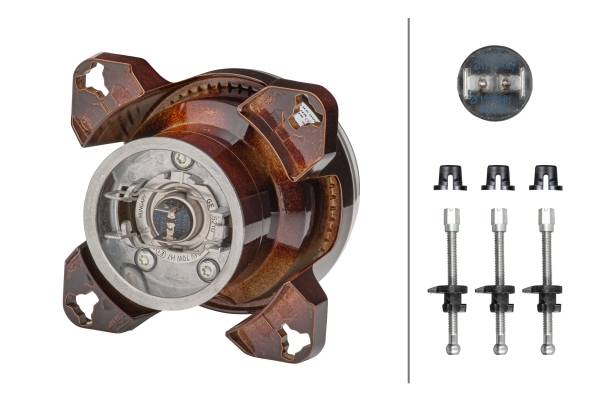 HELLA 1K0 008 191-017 FF/Halogen-Scheinwerfereinsatz, Fernscheinwerfer - 90mm Essential - 12V - rund-0