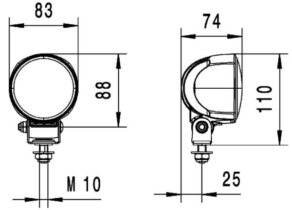Arbeitsscheinwerfer 24 V 20 W LED 6.500 K 1.800 lm HELLA für u.a. PAUS