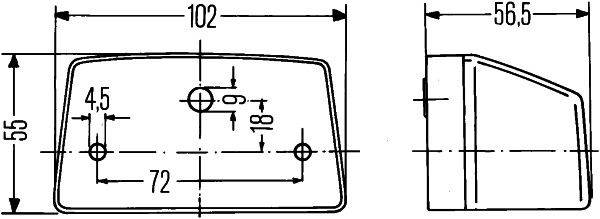 HELLA 2KA 003 389-398 Kennzeichenleuchte - 12V - Anbau - Lichtscheibenfarbe: glasklar - Stecker: Fla-2