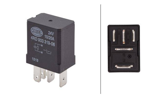 HELLA 4RD 933 319-061 Relais, Arbeitsstrom - 24V - 5-polig - Wechsler-1