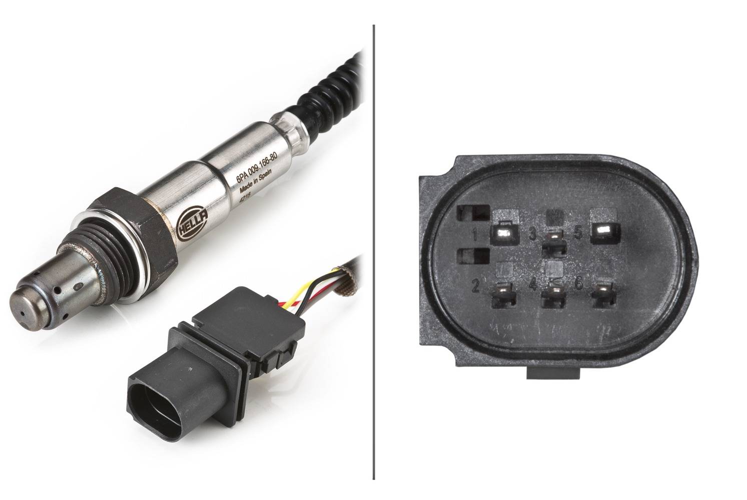HELLA 6PA 009 166-801 Lambdasonde - 6-polig - Kabel: 400mm-1