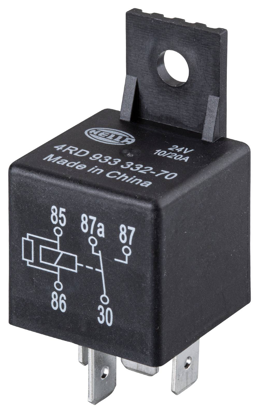 HELLA 4RD 933 332-701 Relais, Arbeitsstrom - 24V - 5-polig - Schaltbild: W2 - Stecker: B1 - Öffner/S-2