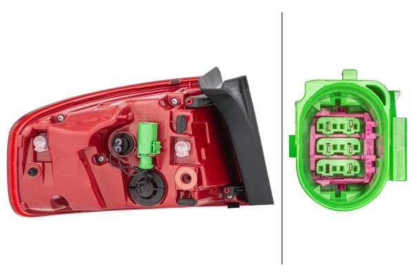 HELLA 2SK 010 916-101 Heckleuchte - LED - äusserer Teil - rechts - für u.a. Audi A4 (8K2, B8)-1