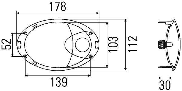 HELLA 2JA 009 294-001 Innenraumleuchte - 12V - oval - 5W - W5W - Einbau - Lichtscheibenfarbe: transp-0