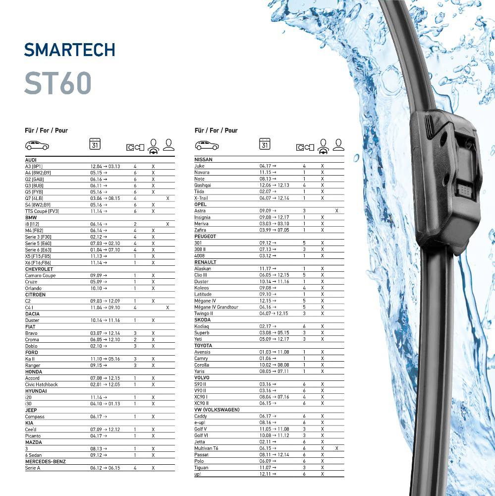 HELLA 9XW 358 136-241 Smartech Scheibenwischer - ST60 - Flachbalkenwischerblatt - für Links-/Rechtsl-2