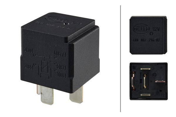 HELLA 4RD 007 794-021 Relais, Kaltstartsteuerung - 12V - 5-polig - Schaltbild: W2 - Stecker: B1 - Öf