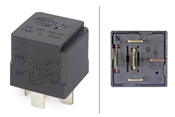 HELLA 4RD 007 794-021 Relais, Kaltstartsteuerung - 12V - 5-polig - Schaltbild: W2 - Stecker: B1 - Öf-3