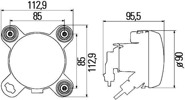 HELLA 1K0 247 043-097 DE/FF-Hauptscheinwerfer - 90mm Performance - 24V - rund - Referenzzahl: 12.5 --4
