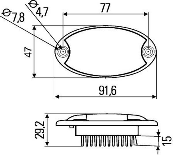 HELLA 2JA 343 570-001 Innenraumleuchte - Mini OvalLED G-LED - LED - 24V - 3.6W - LED - Einbau - Lich