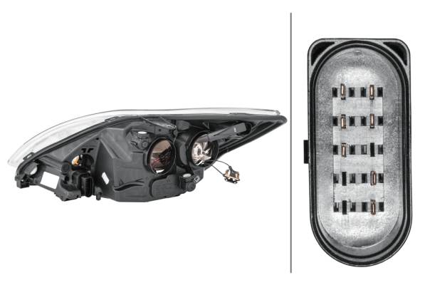 HELLA 1EE 354 257-021 Halogen-Hauptscheinwerfer - rechts - für u.a. Ford Focus II (Da_, Hcp, Dp)-1