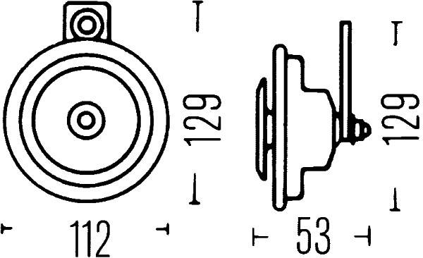 HELLA 3BA 002 768-082 Horn - B36 - 12V - 116dB(A) - Frequenzbereich: 335Hz - Tiefton - Gehäusefarbe:-3