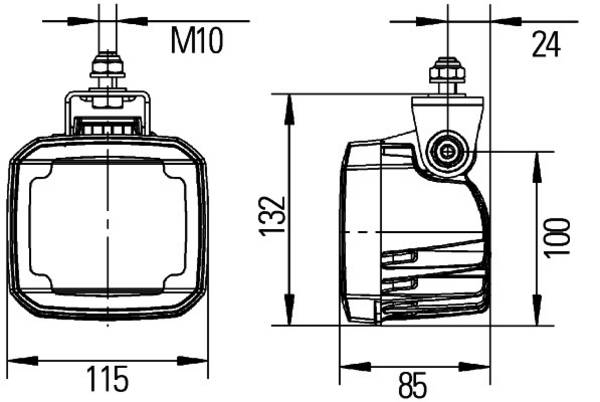 HELLA 1GA 995 506-041 LED-Arbeitsscheinwerfer - Ultra Beam - 12/24V - 2200lm - Anbau - hängend - Nah