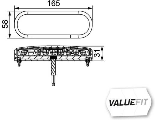 HELLA VALUEFIT Blinkleuchte - - LED - 12/24V - Anbau - 2BE 357 022-001-1