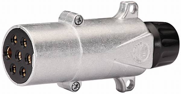 HELLA 8JA 003 831-001 Stecker - 24V - 7-polig - Stecker: Schraubkontakt - Metall - DIN/ISO: 1185-1