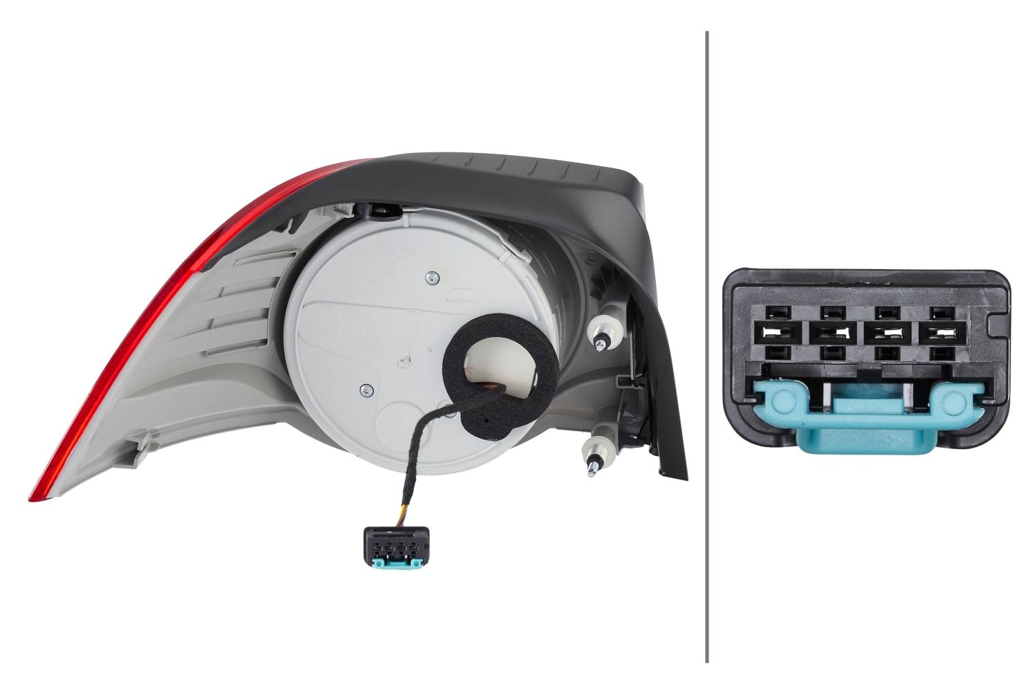 HELLA 2VA 009 246-101 Heckleuchte - LED - glasklar/rot - äusserer Teil - rechts - für u.a. VW Eos (1-3