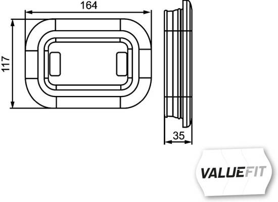 HELLA VALUEFIT Blinkleuchte - - LED - 12/24V - rechteckig - Einbau - 2BA 357 025-011-1