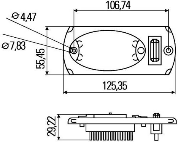 HELLA 2JA 343 570-061 Innenraumleuchte - Mini OvalLED E-LED - LED - 24V - 1.7W - LED - Einbau - Lich