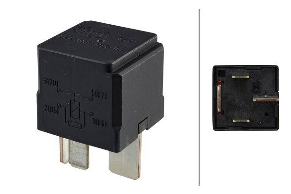 HELLA 4RA 007 793-031 Relais, Arbeitsstrom - 12V - 4-polig - Schaltbild: S2 - Stecker: B3 - Hochleis-0