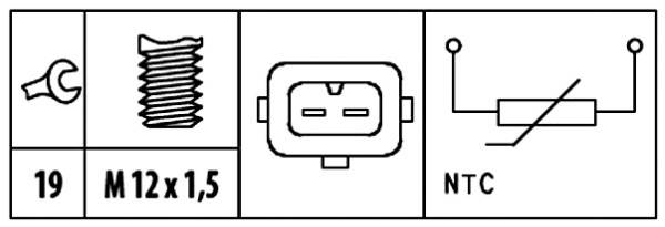 HELLA 6PT 009 309-511 Sensor, Öltemperatur - 12V - geschraubt-1