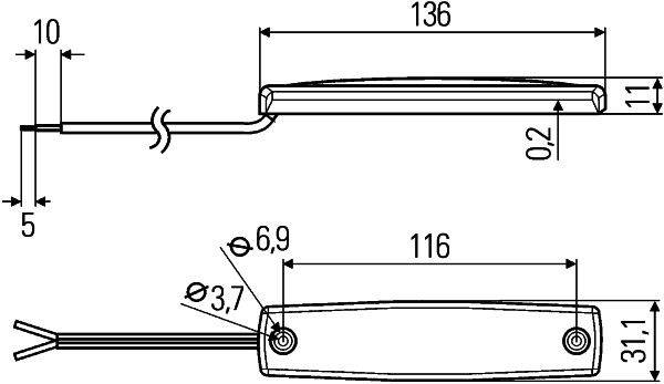 HELLA 2JA 343 660-101 Innenraumleuchte - Mini ThinLED - LED - 12V - LED - Einbau - Lichtscheibenfarb