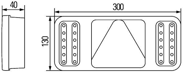 HELLA 2VP 345 900-021 Heckleuchte - Coluna - LED - 24V - Anbau - LED-Lichtfarbe: gelb/rot/weiß - Kab-4