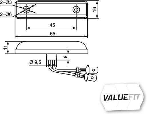 HELLA VALUEFIT Schlussleuchte - - LED - 12V - Anbau - 2TM 357 010-011-1