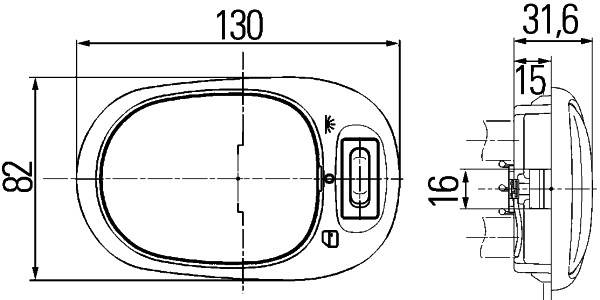 HELLA 2JA 964 916-001 Innenraumleuchte - 12V - K (10W) - Einbau - Kunststoffgehäuse-1