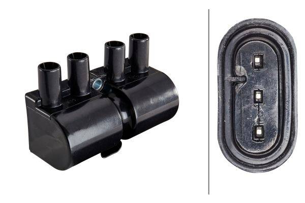 HELLA 5DA 358 057-031 Zündspule - 12V - 3-polig - Blockzündspule - geschraubt-1