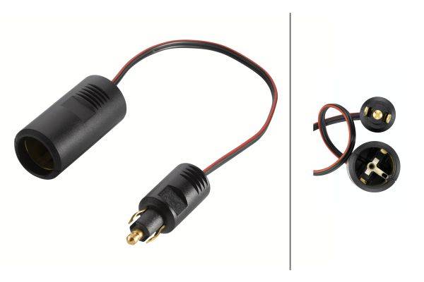 HELLA 8KA 007 589-101 Adapter, Zigarettenanzünder - 24V - Länge: 0.25m-1