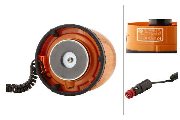 HELLA 2RL 007 552-001 Halogen-Rundumkennleuchte - KL Junior - 12V - gelb - Magnetbefestigung - gelb-3