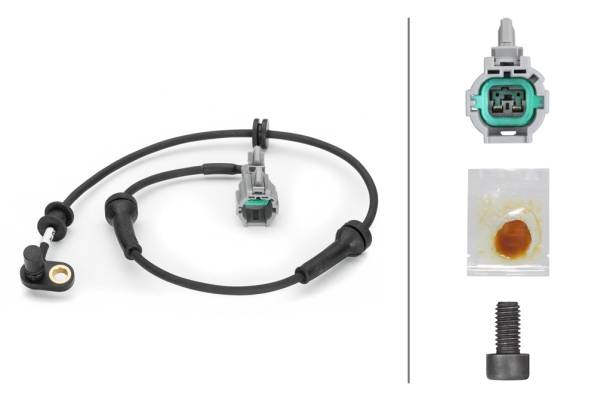 HELLA 6PU 230 040-651 Sensor, Raddrehzahl - 2-polig - hinten - Kabel: 657mm-0