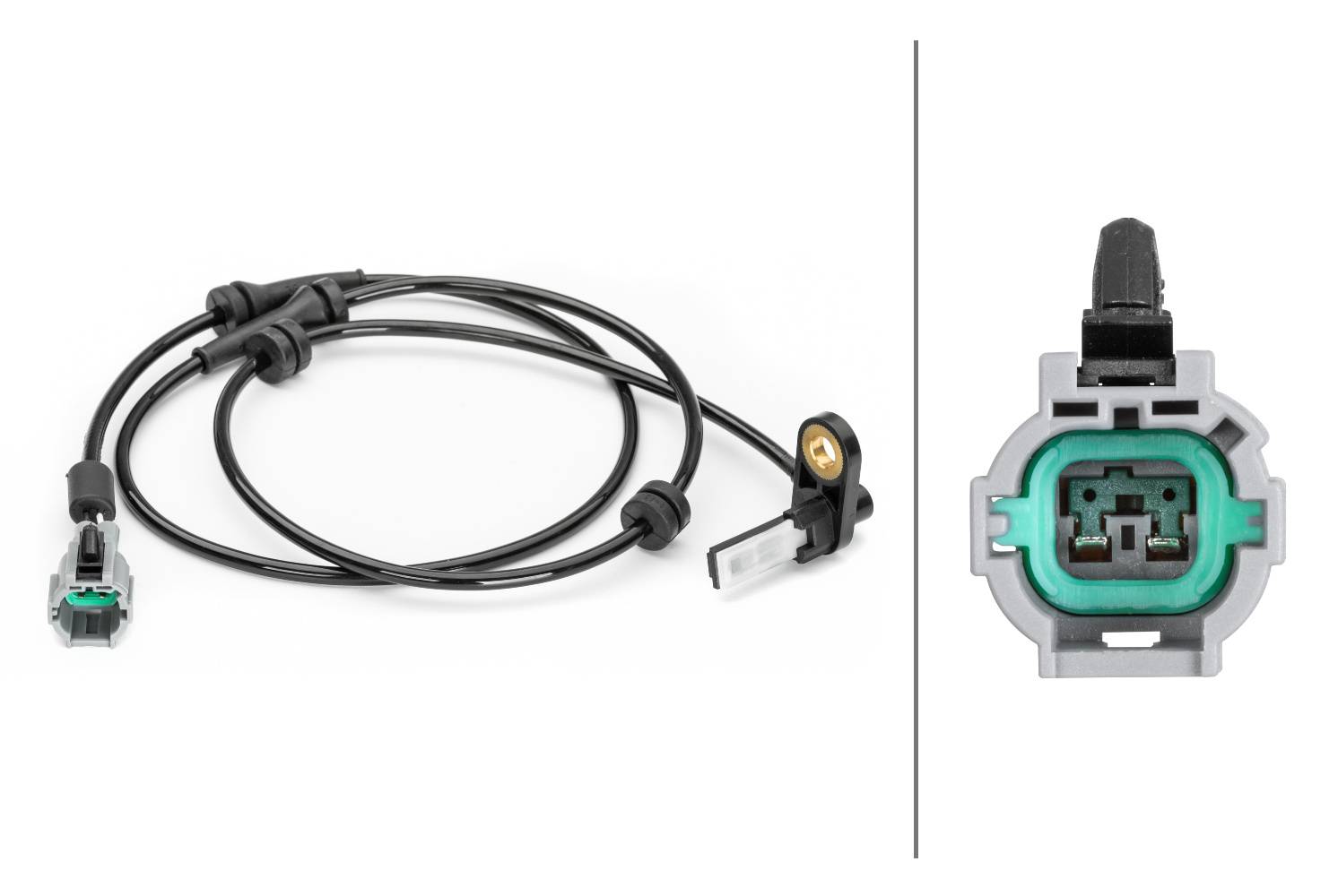 HELLA 6PU 230 040-661 Sensor, Raddrehzahl - 2-polig - hinten - Kabel: 1230mm - mit Halter-1