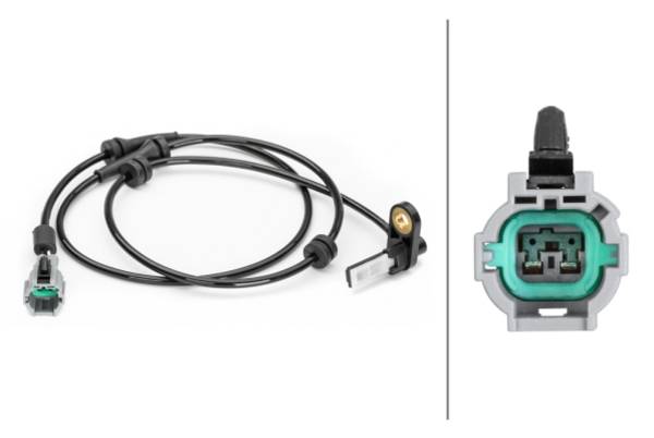 HELLA 6PU 230 040-661 Sensor, Raddrehzahl - 2-polig - hinten - Kabel: 1230mm - mit Halter