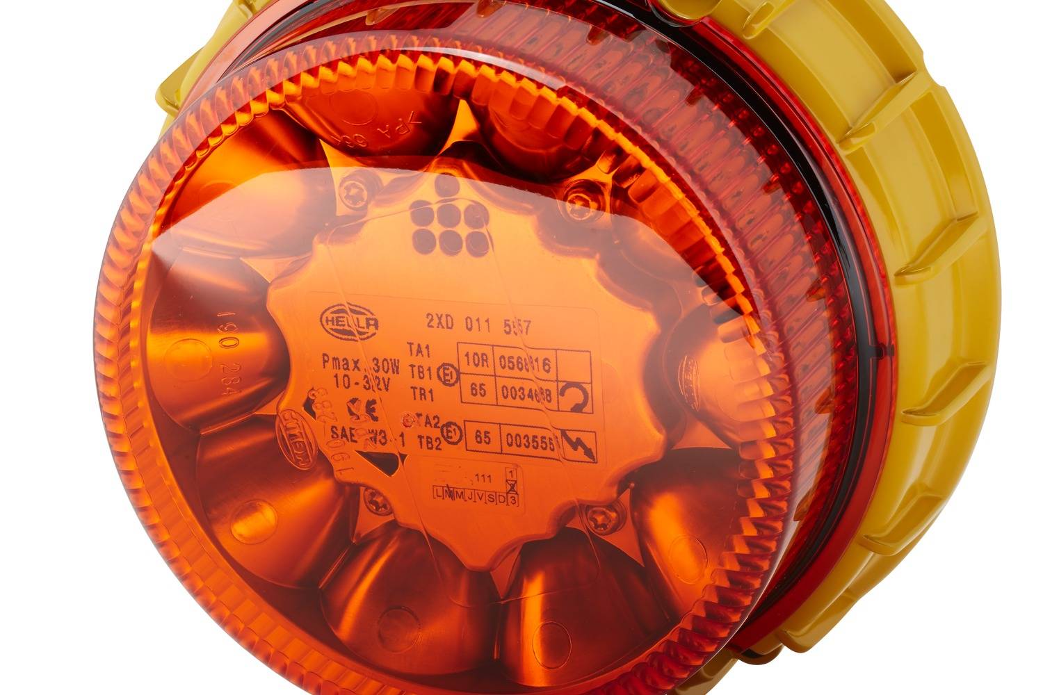 HELLA 2XD 011 557-601 LED-Rundumkennleuchte - K-LED 2.0 - 12/24V - gelb - geschraubt - gelb - Kabel:-3