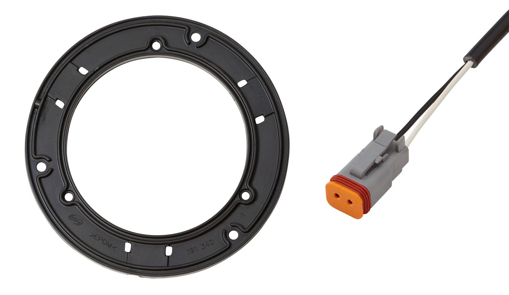 HELLA 2XD 011 557-601 LED-Rundumkennleuchte - K-LED 2.0 - 12/24V - gelb - geschraubt - gelb - Kabel:-4