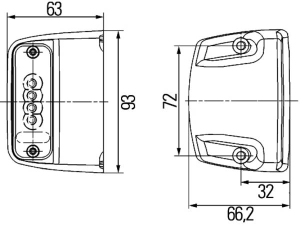 HELLA 2KA 010 278-421 Kennzeichenleuchte - LED - 12V - Anbau/geschraubt - Lichtscheibenfarbe: glaskl